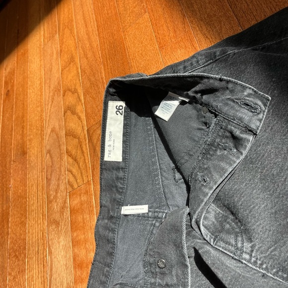 Rag and Bone Maya High Rise Shorty Short denim shorts washed black size 26 - Picture 5 of 6